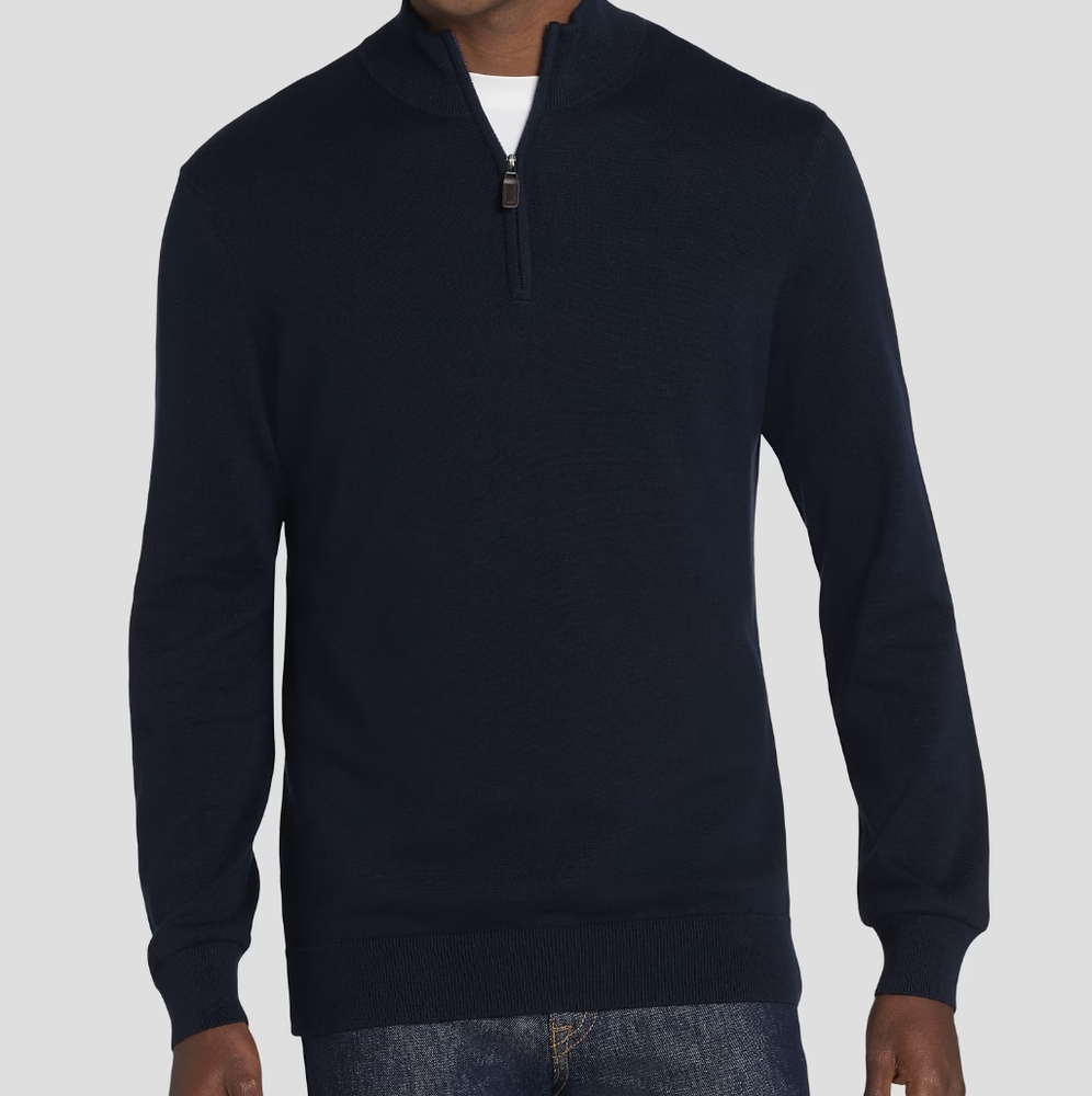 NWT Joseph Abboud Navy Long Sleeve Pima Sweater